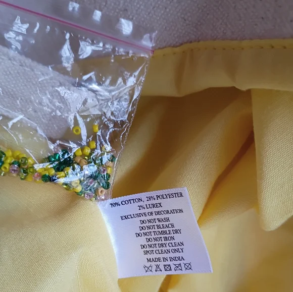 NEW America & Beyond Beaded Lemon Pom Pom Woven Cotton Summer Travel Beach Tote - Picture 16 of 16